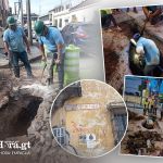 Hundimiento en zona 1, 9ª calle y 4ª avenida ya fue reparado, dice Empagua. Foto La Hora: Empresa Municipal de Agua de la ciudad de Guatemala