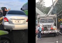 Hechos vehiculares en el norte de la capital complican tránsito en área metropolitana Hechos de tránsito. Foto La Hora: Policía Municipal de Tránsito (PMT)