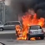 Vehículo se incendia en la zona 3 capitalina