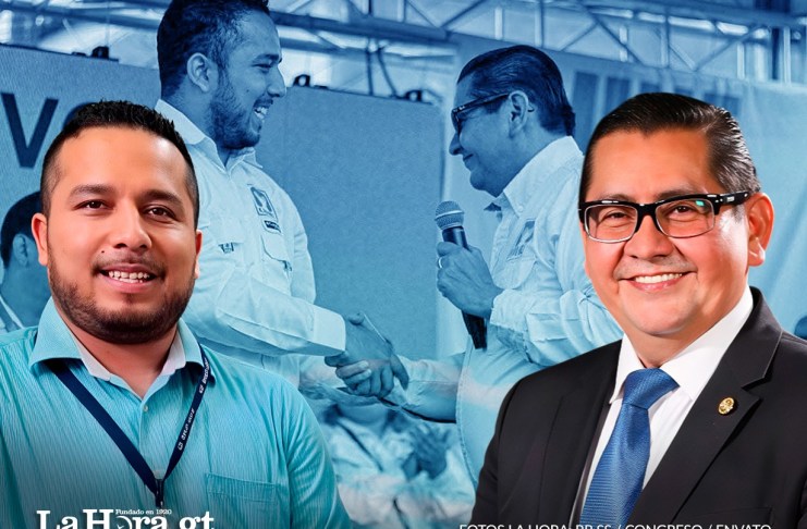 Bryan Javier Morales Aguilar, subdelegado de la Región Sur y diputado José Inés Castillo Martínez. Arte La Hora: Alejandro Ramírez.
