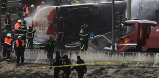 Explosión de pipa de gas ocurrida en Iztapalapa. Foto: La Hora: EFE.