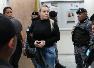 María Marta Castañeda es trasladada a Torre de Tribunales bajo fuertes medidas de seguridad. Foto La Hora: La Hora