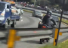 El motorista fue captado en la ruta Interamericana. Foto La Hora: Captura de Pantalla