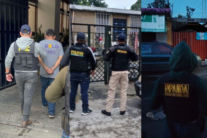 Capturan a 16 presuntos extorsionistas en operativos simultáneos en Guatemala y Quetzaltenango. Foto La Hora: PNC