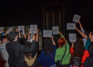 Periodistas en Guatemala el pasado 5 de mayo denunciaron al sistema de justicia guatemalteco de criminalizar a la prensa. Foto La Hora: Daniel Ramírez.