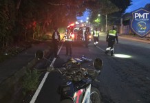 Persona fallecida, aparentemente atropellada, en la bajada de la Cruz, zona 1 de Villa Nueva: Foto La Hora: PMT Villa Nueva
