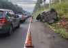 Tránsito lento con dirección al sur sobre autopista Palín Escuintla. Foto La Hora: Provial