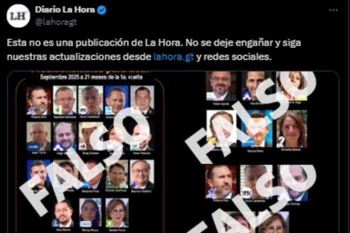 Publicación de candidatos que circula en WhatsApp no es de La Hora. Foto La Hora: Captura de pantalla