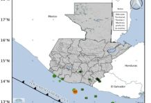 Mapa de sismos registrados en el territorio nacional. Foto La Hora: Insivumeh.