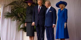 El rey Carlos III de Gran Bretaña recibe al presidente estadounidense Trump durante una visita de Estado. Foto: La Hora: EFE