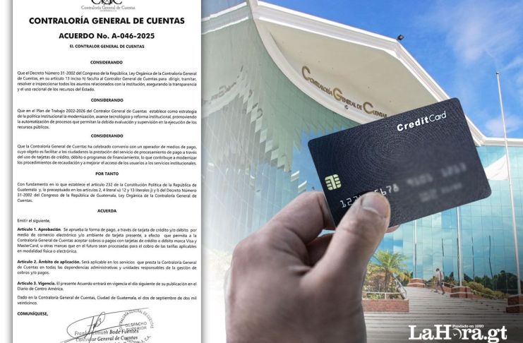 Contraloría General de Cuentas aceptará pagos de servicios con tarjeta en todas sus dependencias.