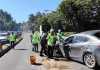 Accidente, un vehículo se vuelca en zona 15 hacia zona 5.
