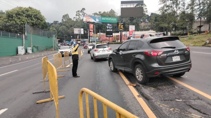 PMT amplía horario de carril reversible en Santa Catarina Pinula