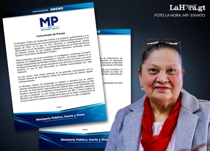 comunicado de amenazas a fiscales MP afirma que tras pronunciamiento de Porras por palabras de Pam Bondi han recibido amenazas.