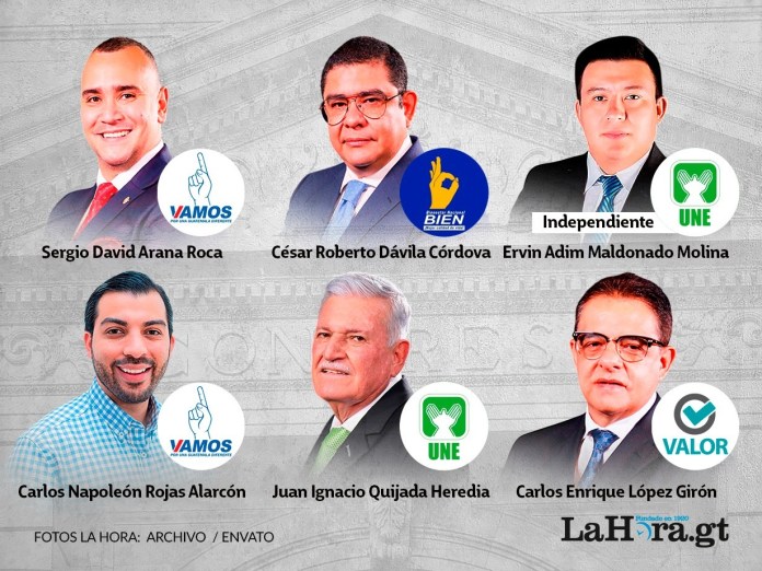 Algunos de los rostros de diputados faltistas.