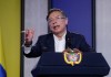 El presidente de Colombia, Gustavo Petro, habla durante una rueda de prensa en Bogotá