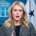 Vocera de la Casa Blanca, Karoline Leavitt, en coferencia de prensa anunciando los despidos "Inminentes". Foto La Hora: EFE