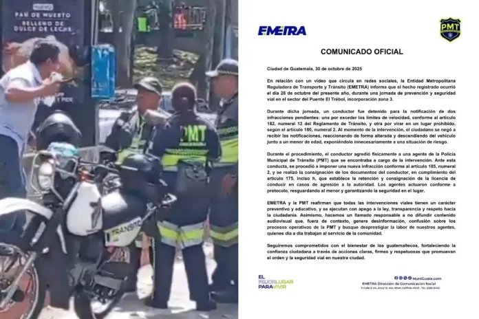 5 Altercado entre un conductor y agentes de la Policía Municipal de Tránsito (PMT) en el sector del Puente El Trébol, zona 3. Foto La Hora: PMT / captura de pantalla.