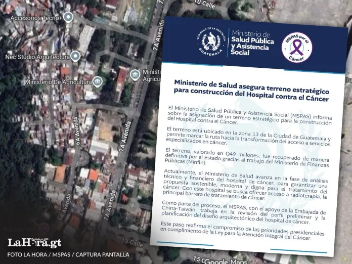 52bf077e-7c61-4a9f-983e-c34275eb0df5 Salud adquiere terreno en zona 13 para construcción del Hospital Especializado Contra el Cáncer.