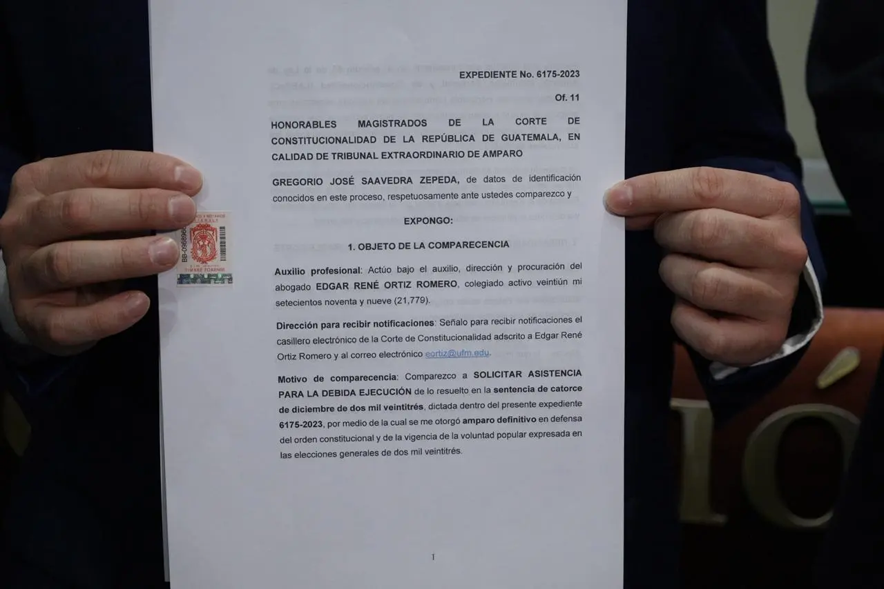 Abogados presentan una asistencia para la debida ejecutoria de la sentencia 6175-2023. Foto La Hora: Daniel Ramírez.
