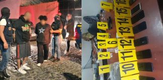 Alias el "Pana" y la "Colocha" capturados en Sacatepéquez con celulares de dudosa procedencia. Foto La Hora: PNC