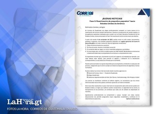 La segunda fase de envío de paquetes hacia Estados Unidos cobrará vigencia la próxima semana, según lo anunció en un comunicado Correos de Guatemala. Arte La Hora: Alejandro Ramírez