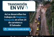 En vivo: Así se desarrollan los trabajos de limpieza y búsqueda en el km 24 de carretera a El Salvador