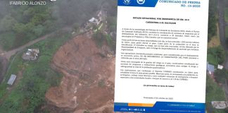 Como parte de las evaluaciones en el km.24 de carretera a El Salvador, Conred ha identificado 15 viviendas en riesgo. Foto La Hora: Fabricio Alonzo y comunicado: Conred.