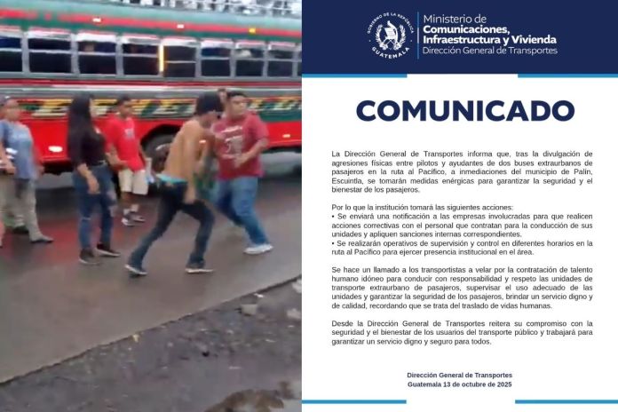 DGT emite comunicado por pelea de pilotos de extraurbanos. Foto La Hora: DGT.