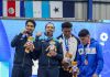Atletas ganadores de la disciplina de Kikcboxing en los Juegos Centroamericanos. Foto La Hora: Carlos Vicente