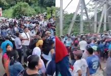 Bloqueo registrado en el puente Castillo Armas en San Sebastián, Retalhuleu. Foto La Hora: Captura de pantalla