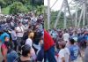 Bloqueo registrado en el puente Castillo Armas en San Sebastián, Retalhuleu. Foto La Hora: Captura de pantalla