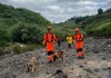Por búsqueda de persona desaparecida en San Miguel Petapa, Bomberos Voluntarios se hacen presentes con la sección canina. Foto La Hora: CBV