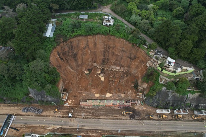Vista aérea del derrumbe