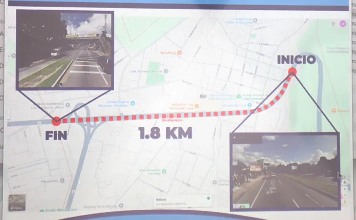 Carril reversible de la ruta Interamericana con dirección a San Lucas Sacatepéquez.
