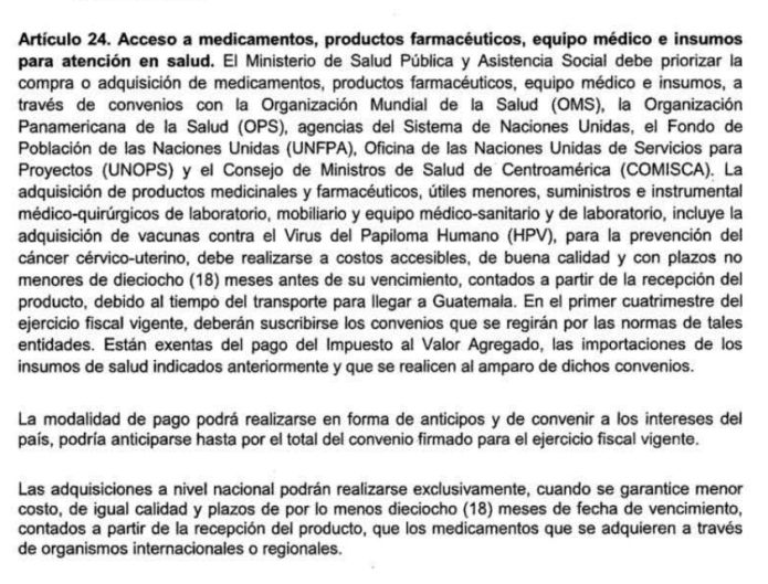 Articulo 24 del Presupuesto del Estado vigente para 2023. Foto La Hora: DCA
