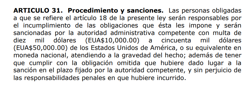 sanciones personas obligadas