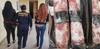 Las mujeres fueron sorprendidas cuando ocultaban la carne entre sus ropas.