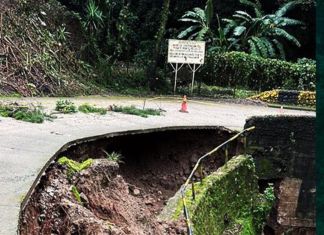 Daños estructurales en el puente Monte Bello III, por el cual anunciaron un cierre temporal. Foto La Hora: Municipalidad de Fraijanes