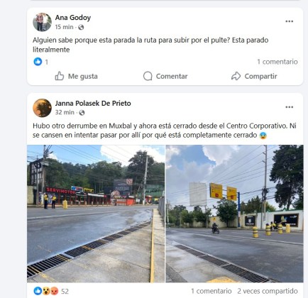 Usuarios reportan tráfico complicado en CAES. Foto La Hora: RR.SS.