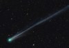 Imagen de la representación de la luz emitida por el cometa Lemmon. Foto La Hora: AP