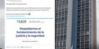 Comunicado de Cacif por la aprobación de Ley Antipandillas. Arte La Hora: Alejandro Ramírez