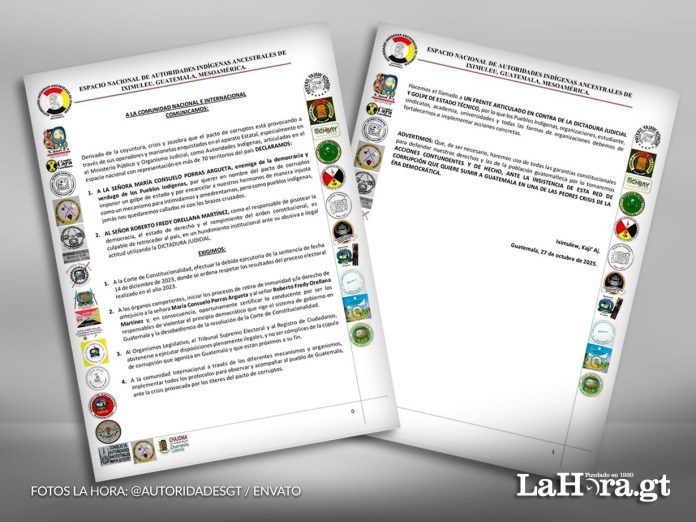 Comunicado Autoridades Indígenas Ancestrales. Arte La Hora: Alejandro Ramírez.