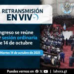 Congreso de la República se reúne por Sesión Ordinaria este martes 14 de octubre.
