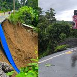 Socavón en Cito-Zarco, km 194. Foto La Hora: Ministerio de Comunicaciones, Infraestructura y Vivienda (CIV) y Coordinadora Nacional para la Reducción de Desastres (Conred)