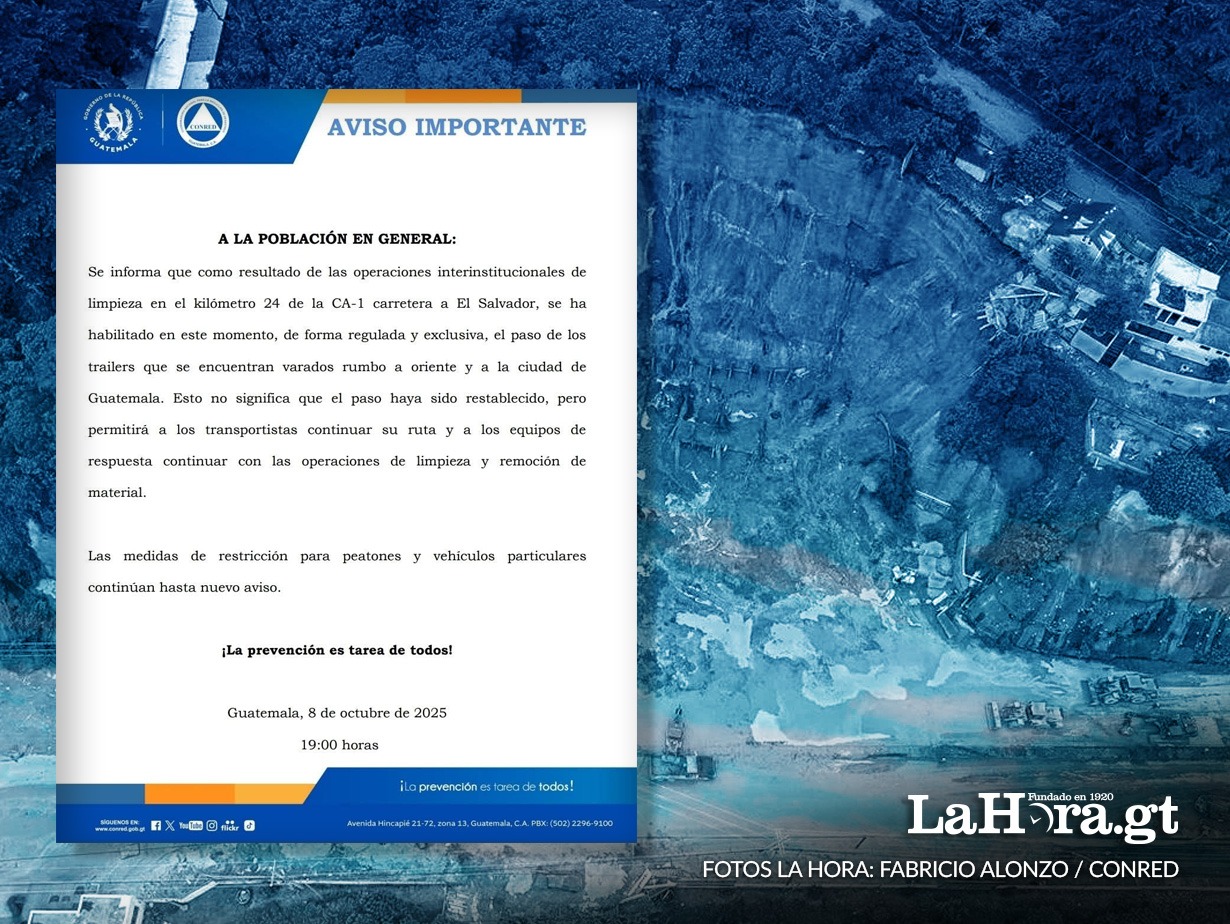 Derrumbe en CAES: Conred habilita paso «regulado y exclusivo» para vehículos pesados que habrían quedado varados