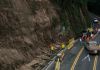 Inicio de construcción de un muro de contención en el km 11.5 de la ruta de Boca del Monte con avenida Hincapié. Foto La Hora: Covial