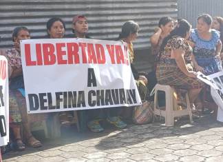 Un juez de paz envío a un juzgado penal y mantiene detenida a una lideresa indígena que debe enfrentar proceso por desorden público. Foto La Hora: Redes Sociales