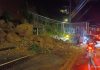 Derrumbe en el kilómetro 8.5 ruta Muxbal. Foto La Hora: PMT Santa Catarina Pinula.