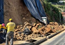 PMT de Santa Catarina Pinula anuncia cierre en el kilómetro 8.5 de Muxbal por labores de limpieza tras derrumbe Kilómetro 8.5 de la ruta a Muxbal. Foto La Hora: Municipalidad de Santa Catarina Pinula.